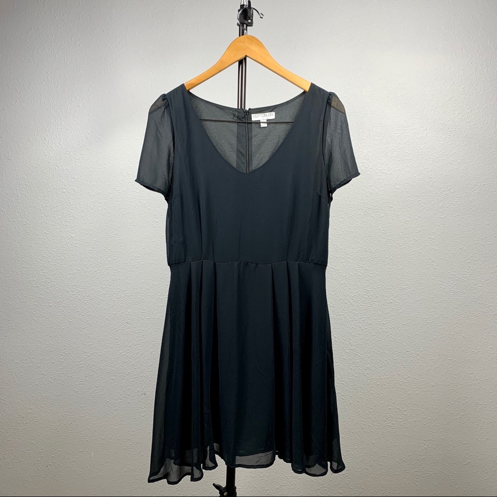 Cotton On Black Short Sleeve Short Dress Size L